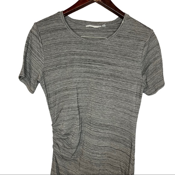 Athleta Downtown Ruched Asymmetrical Midi T-shirt Dress Space Dye M - Picture 3 of 10